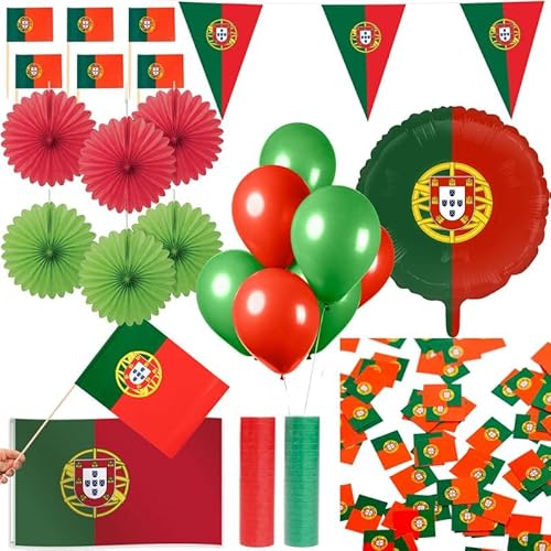 Portugal Party Deko Set 242 TLG. Partyset Partydeko Fussball WM EM Portugal Party Deko Set 242 TLG. Partyset Partydeko Fussball WM EM von Playflip