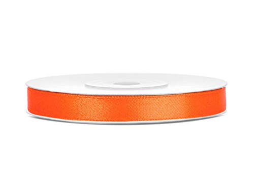 Satinband Geschenkband Schleifenband 3/6/12/25/38/50/100mm x 25m bunt Geburtstag Hochzeit Weihnachten, Farbe:Orange, Breite:6mm x 25m von Playflip