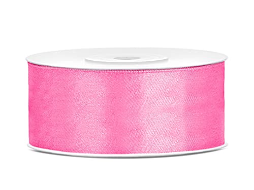 Satinband Geschenkband Schleifenband 3/6/12/25/38/50/100mm x 25m bunt Geburtstag Hochzeit Weihnachten, Farbe:Pink, Breite:25mm x 25m von Playflip