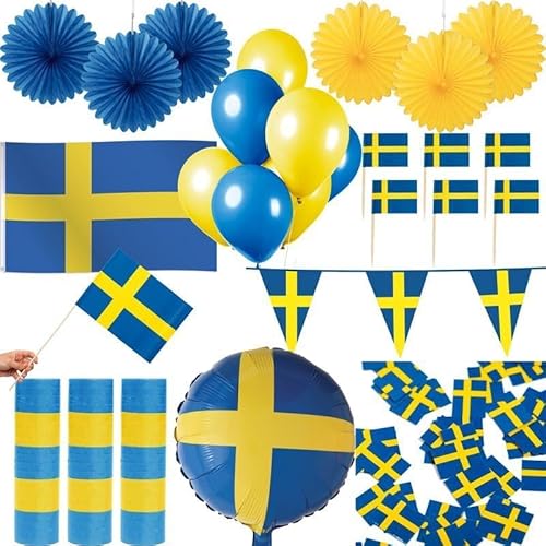 Schweden Länder Party Deko Set 242 TLG. Partyset blau gelb Partydeko Fussball WM EM Schweden Länder Party Deko Set 242 TLG. Partyset blau gelb Partydeko Fussball WM EM von Playflip