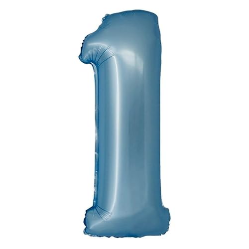 XL Folienballon blau matt Zahl 1 von Playflip
