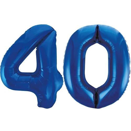 Playflip XXL Folienballon Zahl bunt Geburtstag Jubiläum Zahlenballon Riesenfolienballon Geburtstagsdeko, Farbe:Blau, Zahl:40 Playflip XXL Folienballon Zahl bunt Geburtstag Jubiläum Zahlenballon Riesenfolienballon Geburtstagsdeko, Farbe:Blau, Zahl:40 von Playflip