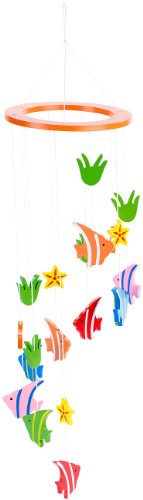 Playtastic Baby Spielzeug: Mobile mit 20 leuchtend-bunten Holzfiguren (Mobile-Spielzeug, Holz-Mobile-Spielzeug, Windspiel) von Playtastic