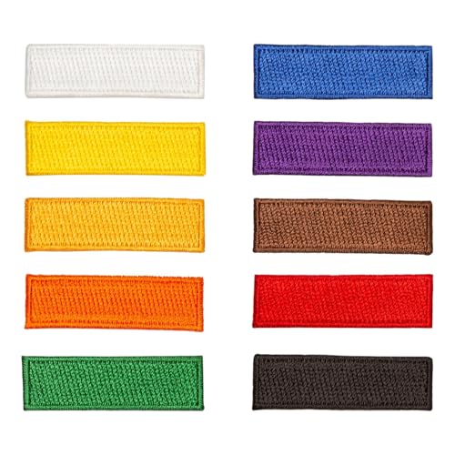 Martial Arts bestickte Streifen zum Aufbügeln (Patch, Tab) für farbige Gürtel, einzeln verkauft (schwarz) von Playwell