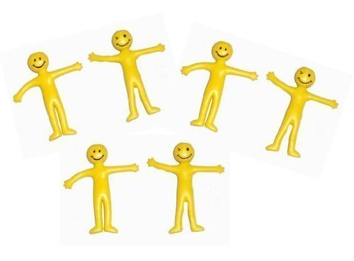 12 Stretchy Smiley Men Yellow Toys Party Bags Fillers Goody Bag Lucky Dip Fun by Playwrite von Playwrite