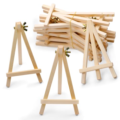 Plazotta 12 Stück 15 x 9 cm Holz-Tischstaffeleien mit verstellbaren Schrauben, stabile Mini-Kunstständer für Leinwand, Gemälde und Handwerk Plazotta 12 Stück 15 x 9 cm Holz-Tischstaffeleien mit verstellbaren Schrauben, stabile Mini-Kunstständer für Leinwand, Gemälde und Handwerk von Plazotta