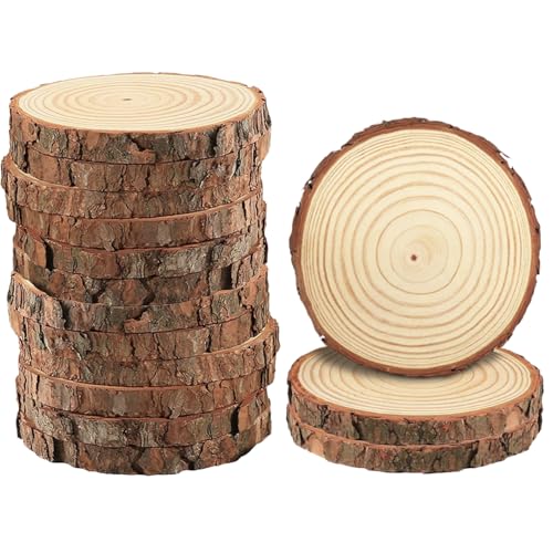Plazotta 15 Stück Naturholzscheiben, 11–12 cm, unlackiertes Holz, Bastelset, runde Scheiben, rustikale Hochzeitsdekoration für Kunst und Handwerk Plazotta 15 Stück Naturholzscheiben, 11–12 cm, unlackiertes Holz, Bastelset, runde Scheiben, rustikale Hochzeitsdekoration für Kunst und Handwerk von Plazotta