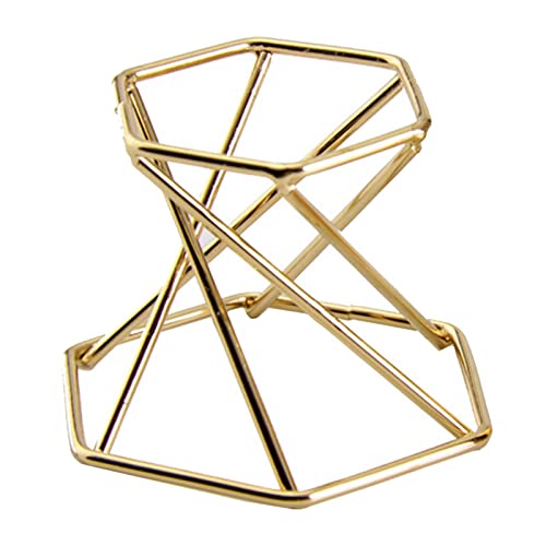 Pleayietoopiatiey Metallhalter Staffelei Display Ständer für Edelsteine Mineralsteine Gold Sechseck Golden von Pleayietoopiatiey
