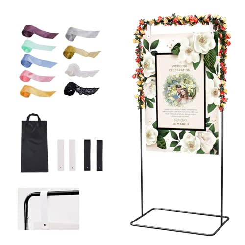 Plecterco Hochzeitsschilderständer - Verstellbares Hochzeitsschild Mit Aufhängeriemen aus Leder und Satin, Blumen und Aufbewahrungstasche. Stabiler Staffelei-Ständer für Hochzeits-Willkommensschilder Plecterco Hochzeitsschilderständer - Verstellbares Hochzeitsschild Mit Aufhängeriemen aus Leder und Satin, Blumen und Aufbewahrungstasche. Stabiler Staffelei-Ständer für Hochzeits-Willkommensschilder von Plecterco
