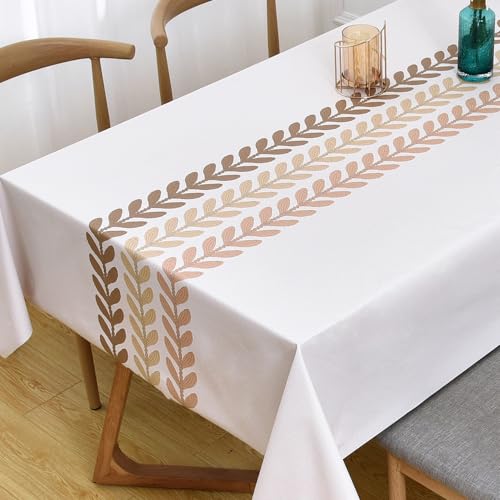 Plenmor Tischdecke, abwischbar, abwischbar, PVC, wasserdicht, Kunststoff, Vinyl, Tischabdeckung, Schutz, quadratisch, für Picknick, Party im Freien, 137 x 137 cm (Blätter-2, 137 x 137 cm) Plenmor Tischdecke, abwischbar, abwischbar, PVC, wasserdicht, Kunststoff, Vinyl, Tischabdeckung, Schutz, quadratisch, für Picknick, Party im Freien, 137 x 137 cm (Blätter-2, 137 x 137 cm) von Plenmor