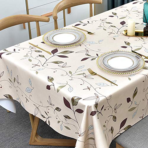 Plenmor Wachstuchtischdecke PVC Tischdecke Plastik Tischdecke Outdoor, Table Cloth Waterproof Abwischbare Tischtuch Dining Table Cover (Herbstblätter, 137 x 137 cm) von Plenmor