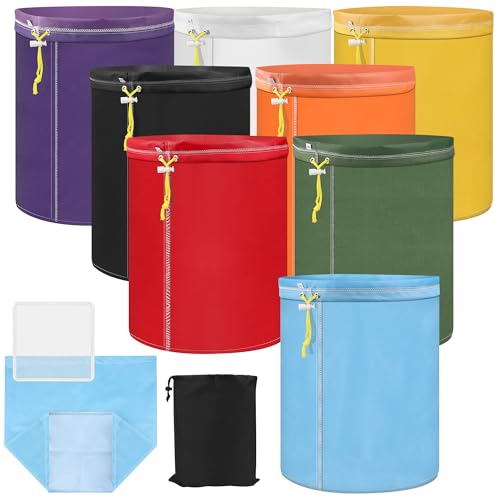 Pletpet Filterbeutel aus Netzstoff, wiederverwendbar, Nylon-Netz-Filterbeutel mit Presssieb und Aufbewahrungstasche für Hydrokultur, Gartenarbeit, Saft (220 bis 25 Mikron), 8 Stück von Pletpet