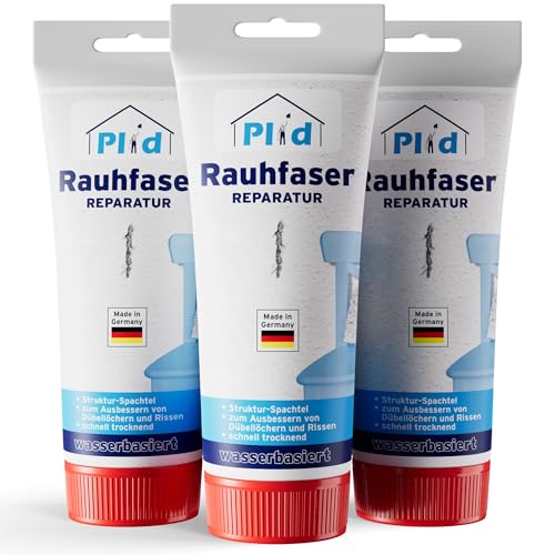 Plid® Spachtelmasse Weiß Innen 0,99kg / Raufaser Reparatur, Bohrloch Füllung - Lösungsmittelfrei, Schnell Trocknend, Leicht Zu Verarbeiten, Fertigspachtel Direkt Aus Der Tube Auftragen und Modellieren von Plid