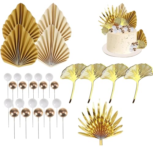 29 Stück Boho Kuchendekorationsset,Cake Topper Gold,Kuchen Dekoration Kugel Palmblätter Kuchendekoration Tortendeko,für Geburtstags,Hochzeitsfeiern,Valentinstag,Babyparty 29 Stück Boho Kuchendekorationsset,Cake Topper Gold,Kuchen Dekoration Kugel Palmblätter Kuchendekoration Tortendeko,für Geburtstags,Hochzeitsfeiern,Valentinstag,Babyparty von Plipdhy