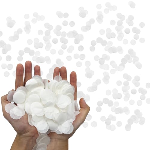 9000 Stück 2,5cm weißes elfenbeinfarbenes rundes Hochzeitskonfetti, biologisch abbaubares Papierkonfetti,Seiden-Konfetti,Hochzeit,weißes Konfetti,Geburtstagskonfetti,Verlobungskonfetti für Luftballons 9000 Stück 2,5cm weißes elfenbeinfarbenes rundes Hochzeitskonfetti, biologisch abbaubares Papierkonfetti,Seiden-Konfetti,Hochzeit,weißes Konfetti,Geburtstagskonfetti,Verlobungskonfetti für Luftballons von Plipdhy