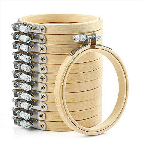 Pllieay 12 Stück 7,6 cm Stickrahmen Bambus Kreis Kreuzstich Hoop Ring für Stickerei, Kunsthandwerk, praktisches Nähen und Dekoration von Pllieay