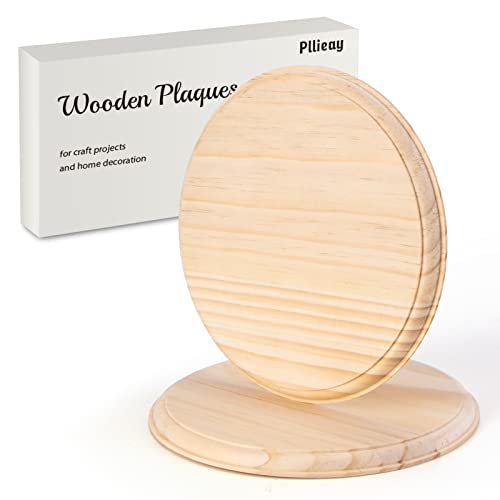 Pllieay 2 x 17,8 cm runde Holzschild, unlackierte Kreis-Plakette, Holz-Display-Basis für Bastelprojekte von Pllieay