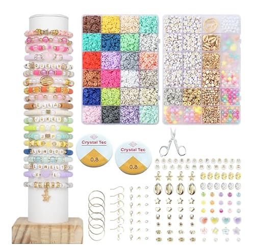 Plmvhpb Beads for Threading,6660 Pieces 24 Colours Beads for Threading, 6 mm mini Beads Set Glass Beads for Threading Adult,gift for girls,crafts for DIY Bracelet Jewellery Making Kit von Plmvhpb