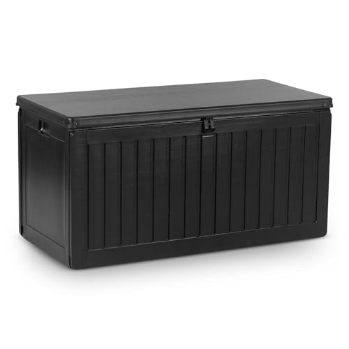 Plonos Gartenbox Auflagenbox Aufbewahrungsbox Kapazität 270l Kissenbox Outdoor Sitzbank Wetterfest Abschließbar mit Deckel 109 x 51,5 x 55 cm Schwarz Plonos Gartenbox Auflagenbox Aufbewahrungsbox Kapazität 270l Kissenbox Outdoor Sitzbank Wetterfest Abschließbar mit Deckel 109 x 51,5 x 55 cm Schwarz von Plonos