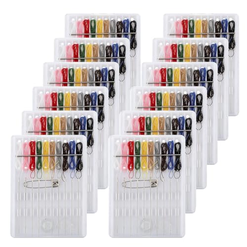 Plookyoe 12 Boxen Nähset Mini Nähset Quick Fix Nähset Reise Notfall Nähset Vorgewindenadel und Faden Kit Plookyoe 12 Boxen Nähset Mini Nähset Quick Fix Nähset Reise Notfall Nähset Vorgewindenadel und Faden Kit von Plookyoe