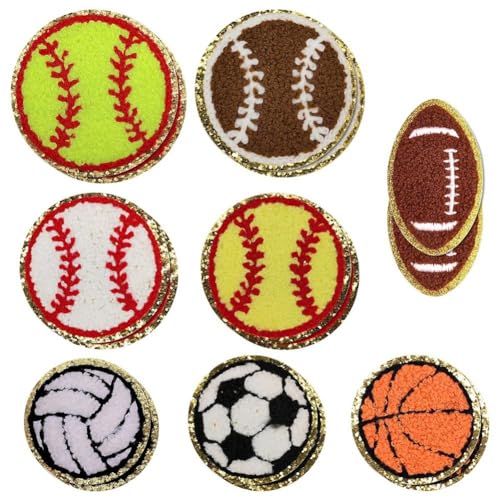 Plookyoe 16 x Sport-Flicken zum Aufbügeln, für Basketball, Fußball, Volleyball, zum Aufbügeln für Heimwerker, Kleidung, Reparatur Plookyoe 16 x Sport-Flicken zum Aufbügeln, für Basketball, Fußball, Volleyball, zum Aufbügeln für Heimwerker, Kleidung, Reparatur von Plookyoe