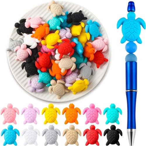 Plookyoe 36 Stück Silikon-Fokusperlen für Stifte, Silikonperlen für Schlüsselanhänger, DIY, Geschenk, Halskette, Armband, Schmuck von Plookyoe