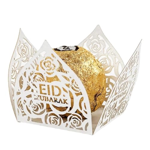 Plookyoe 50 Stück Eid Mubarak Dekoration Schokoladenverpackungen Papier Süßigkeiten Lebensmittel Tablett Box Ramadan islamisch muslimisches Zubehör B Plookyoe 50 Stück Eid Mubarak Dekoration Schokoladenverpackungen Papier Süßigkeiten Lebensmittel Tablett Box Ramadan islamisch muslimisches Zubehör B von Plookyoe