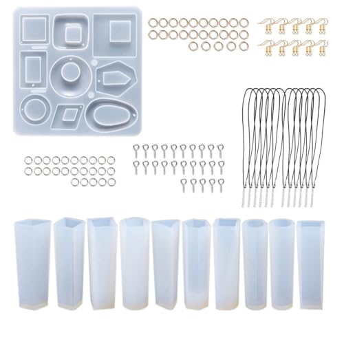 Plookyoe Kristallkleber, DIY-Werkzeug, handgefertigtes Set, Stifthalter, Aschenbecher, Ohrringe, Anhänger, Schmuck, Silikonform, Kombination B von Plookyoe