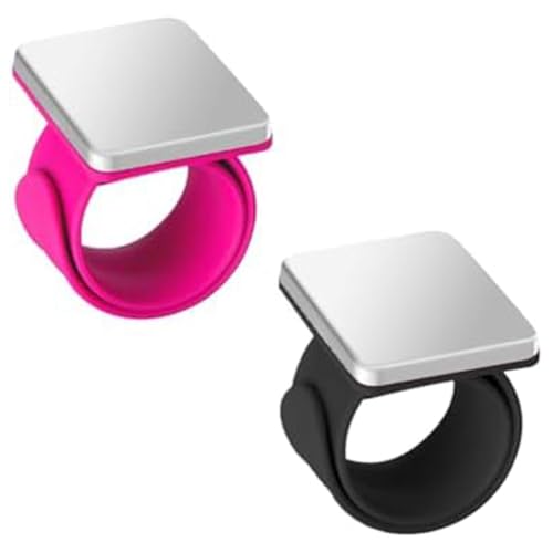 Plookyoe Magnetische Nadelkissen für Handgelenk, magnetisches Nähnadelkissen, magnetisches Nadelhalter, Armband zum Nähen, schwarz + rosa, 2 Stück Plookyoe Magnetische Nadelkissen für Handgelenk, magnetisches Nähnadelkissen, magnetisches Nadelhalter, Armband zum Nähen, schwarz + rosa, 2 Stück von Plookyoe