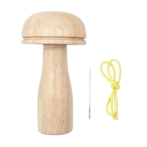 Plookyoe Stopfpilz-Kits, Holzwerkzeug mit starkem Griff und allmählicher Krümmung zum Nähen von Garnen, Socken, Pullovern von Plookyoe