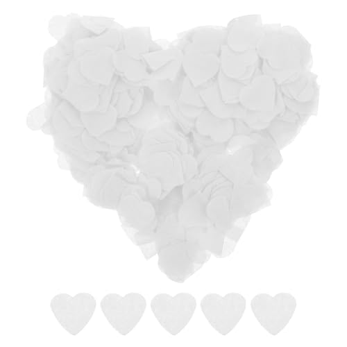 10000 Stück Herzförmiges Konfetti, weiße Hochzeit, biologisch abbaubar, romantische Geburtstagsball-Dekoration für Hochzeiten, Geburtstage, Jubiläen, Valentinstag (80 g) von Plorede