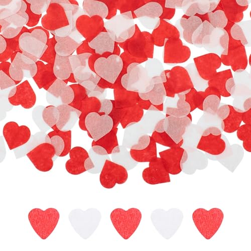 10000 Stück rot und weiß herzförmig biologisch abbaubares Papierkonfetti, Hochzeitskonfetti, rot, biologisch abbaubar, romantische Geburtstagsballdekoration für Hochzeiten, Jubiläen, Valentinstag 10000 Stück rot und weiß herzförmig biologisch abbaubares Papierkonfetti, Hochzeitskonfetti, rot, biologisch abbaubar, romantische Geburtstagsballdekoration für Hochzeiten, Jubiläen, Valentinstag von Plorede