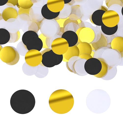 10000 Stück schwarz golden weiß rund biologisch abbaubares Papierkonfetti, Hochzeitskonfetti, biologisch abbaubar, romantische Geburtstagsballdekoration für Hochzeiten, Jubiläen, Valentinstag 10000 Stück schwarz golden weiß rund biologisch abbaubares Papierkonfetti, Hochzeitskonfetti, biologisch abbaubar, romantische Geburtstagsballdekoration für Hochzeiten, Jubiläen, Valentinstag von Plorede