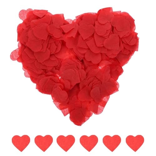 12000 Stück herzförmiges Konfetti, rote Hochzeit, biologisch abbaubares Konfetti, romantische Geburtstagsball-Dekoration für Hochzeiten, Geburtstage, Jubiläen, Valentinstag (100 g) von Plorede