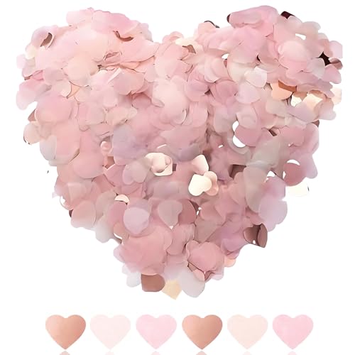6000 Stück Herzförmige biologisch abbaubare Konfetti Hochzeit Konfetti biologisch abbaubar für Hochzeiten Valentinstag Jubiläen Umweltfreundliche Papierherzen Junggesellinnenabschied Tischdekoration von Plorede
