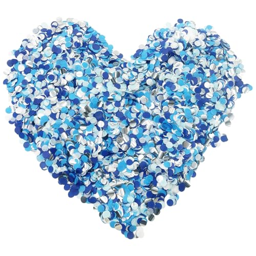 6000 Stück blau-silberfarbenes, rundes biologisch abbaubares Papierkonfetti, Hochzeitskonfetti, blau, biologisch abbaubar, romantische Geburtstagsball-Dekoration für Hochzeiten, Jubiläen, Valentinstag 6000 Stück blau-silberfarbenes, rundes biologisch abbaubares Papierkonfetti, Hochzeitskonfetti, blau, biologisch abbaubar, romantische Geburtstagsball-Dekoration für Hochzeiten, Jubiläen, Valentinstag von Plorede