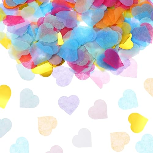 Buntes herzförmiges Konfetti, 50 g, biologisch abbaubares Konfetti, romantische Geburtstagsball-Dekoration für Hochzeiten, Geburtstage, Jahrestage, Valentinstag, 6000 Stück Buntes herzförmiges Konfetti, 50 g, biologisch abbaubares Konfetti, romantische Geburtstagsball-Dekoration für Hochzeiten, Geburtstage, Jahrestage, Valentinstag, 6000 Stück von Plorede