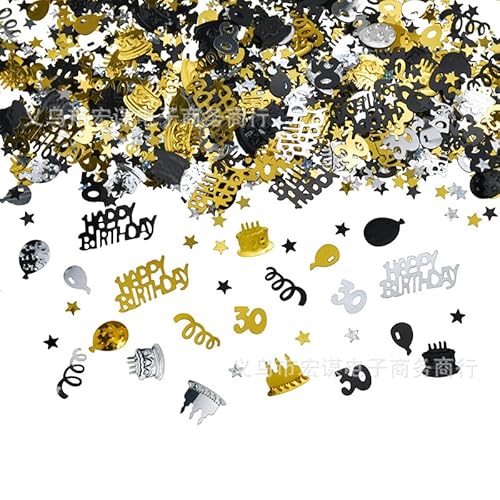 Happy Birthday Konfetti, Jubiläum Glitzer Konfetti Tischdekorationen Pailletten, Gold und Schwarz Party Dekorationen Supplies für Geburtstag, Jahrestag (70 Happy Birthday Konfetti, Jubiläum Glitzer Konfetti Tischdekorationen Pailletten, Gold und Schwarz Party Dekorationen Supplies für Geburtstag, Jahrestag (70 von Plorede