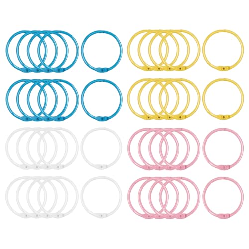 Mehrfarbige Binderinge, 30 mm, kleine lose Blätter, Metallringe für Karteikarten, Buchringe, Binderinge, Papiere, Schlüsselanhänger, Büro- und Schulbedarf, 4 Farben, 40 Stück Mehrfarbige Binderinge, 30 mm, kleine lose Blätter, Metallringe für Karteikarten, Buchringe, Binderinge, Papiere, Schlüsselanhänger, Büro- und Schulbedarf, 4 Farben, 40 Stück von Plorede