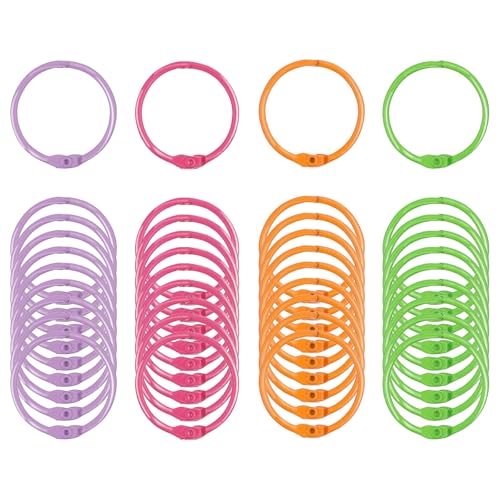 Ringbuchringe aus Metall, bunte Ringbuch-Clips für Karteikarten, 30 mm lose Blätter, Lernkartenringe für Notizbücher, Büro- und Schulbedarf, 40 Stück von Plorede