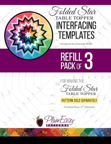 Tischaufsatzschablone mit gefaltetem Stern – 3 Stück von Plum Easy Patterns