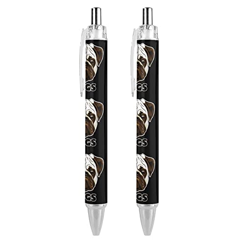Niedlicher Mops-Kugelschreiber, 0,5 mm, feine Spitze, flexibel, runder Schaft, für Damen und Herren von Plumon