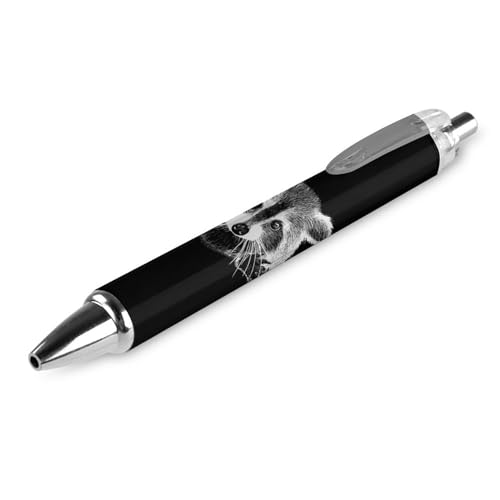Niedlicher Waschbär-Kugelschreiber, einziehbar, feine Spitze, 0,5 mm, glattes Schreiben für Zuhause und Büro von Plumon