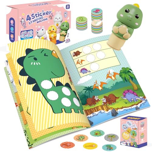 Plunack Sticker Stempel, 24-Seitiger Aktivitätenblock mit 800 Aufkleber, Fidget Toys Bastelspielzeug, Reisespielzeug für Kinder ab 3 4 5 6 7 Jahren - Dinosaurier Plunack Sticker Stempel, 24-Seitiger Aktivitätenblock mit 800 Aufkleber, Fidget Toys Bastelspielzeug, Reisespielzeug für Kinder ab 3 4 5 6 7 Jahren - Dinosaurier von Plunack