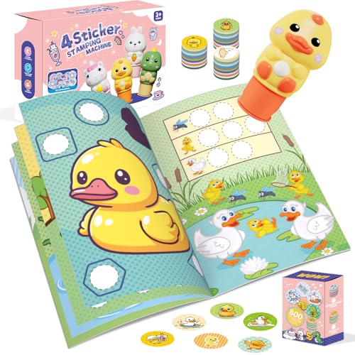 Plunack Sticker Stempel, 24-Seitiger Aktivitätenblock mit 800 Aufkleber, Fidget Toys Bastelspielzeug, Reisespielzeug für Kinder ab 3 4 5 6 7 Jahren - Ente Plunack Sticker Stempel, 24-Seitiger Aktivitätenblock mit 800 Aufkleber, Fidget Toys Bastelspielzeug, Reisespielzeug für Kinder ab 3 4 5 6 7 Jahren - Ente von Plunack