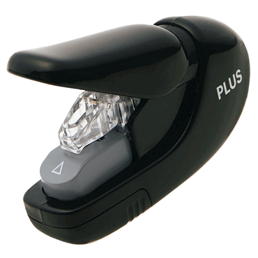 Plus Japan Heftgerät klammerlos - schwarz bis 5 Blatt. von Plus Japan