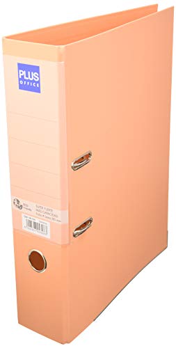 Ordner Plus Office Folio Rado mit Hebelmechanik, sehr stark, hohe Kapazität, Rückenbreite 80 mm, pastellorange von Plus Office