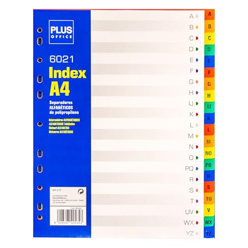 Plus Office HJ-21P Alphabetisches Register, aus Polypropylen, 1 Separator mit 20 Briefbögen Plus Office HJ-21P Alphabetisches Register, aus Polypropylen, 1 Separator mit 20 Briefbögen von Plus Office