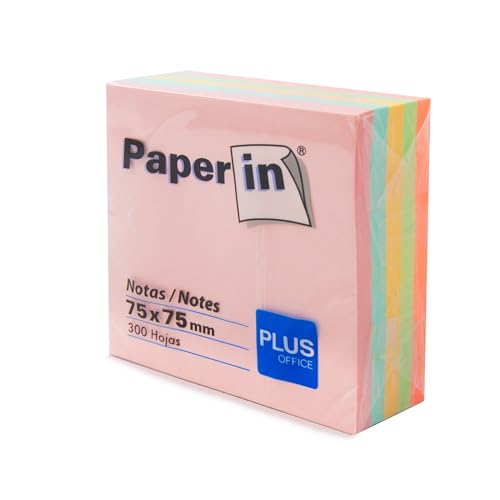 Plus Office Mehrfarbige selbstklebende Notizzettel für Büro, Schule, Universität, für schnelle Notizen und Erinnerungen, Block mit 300 Blatt, 5 Farben, Pastellfarben, 6 Stück Plus Office Mehrfarbige selbstklebende Notizzettel für Büro, Schule, Universität, für schnelle Notizen und Erinnerungen, Block mit 300 Blatt, 5 Farben, Pastellfarben, 6 Stück von Plus Office