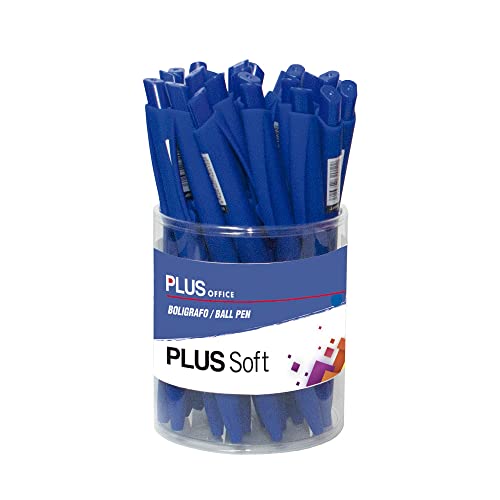 Plus Office - Plus Soft Pack mit 25 einziehbaren Kugelschreibern, ultraweiches Schreiben und Gefühl, flüssige Viskose-Tinte, optimal für Büro, Zuhause und Schule, Blau und 0,7 mm Strichbreite Plus Office - Plus Soft Pack mit 25 einziehbaren Kugelschreibern, ultraweiches Schreiben und Gefühl, flüssige Viskose-Tinte, optimal für Büro, Zuhause und Schule, Blau und 0,7 mm Strichbreite von Plus Office